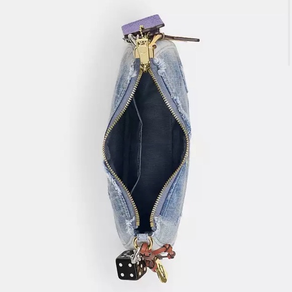 Coach Teri Shoulder Bag In Loved Denim With Charms - Picture 4 of 9